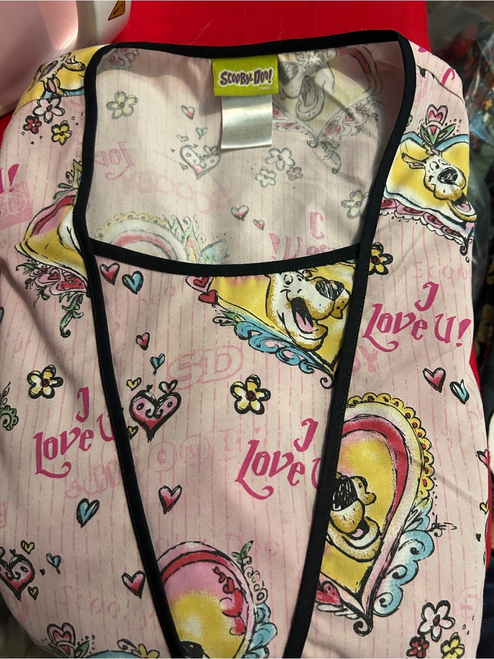 Scooby-Doo Women’s Pink Graphic Blouse - I Love U Print